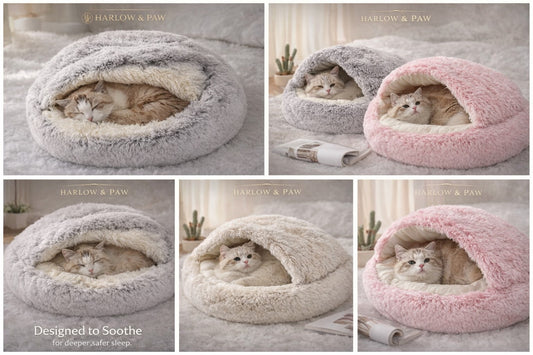 Harlow & Paw CloudCove™ Calming Cat Bed